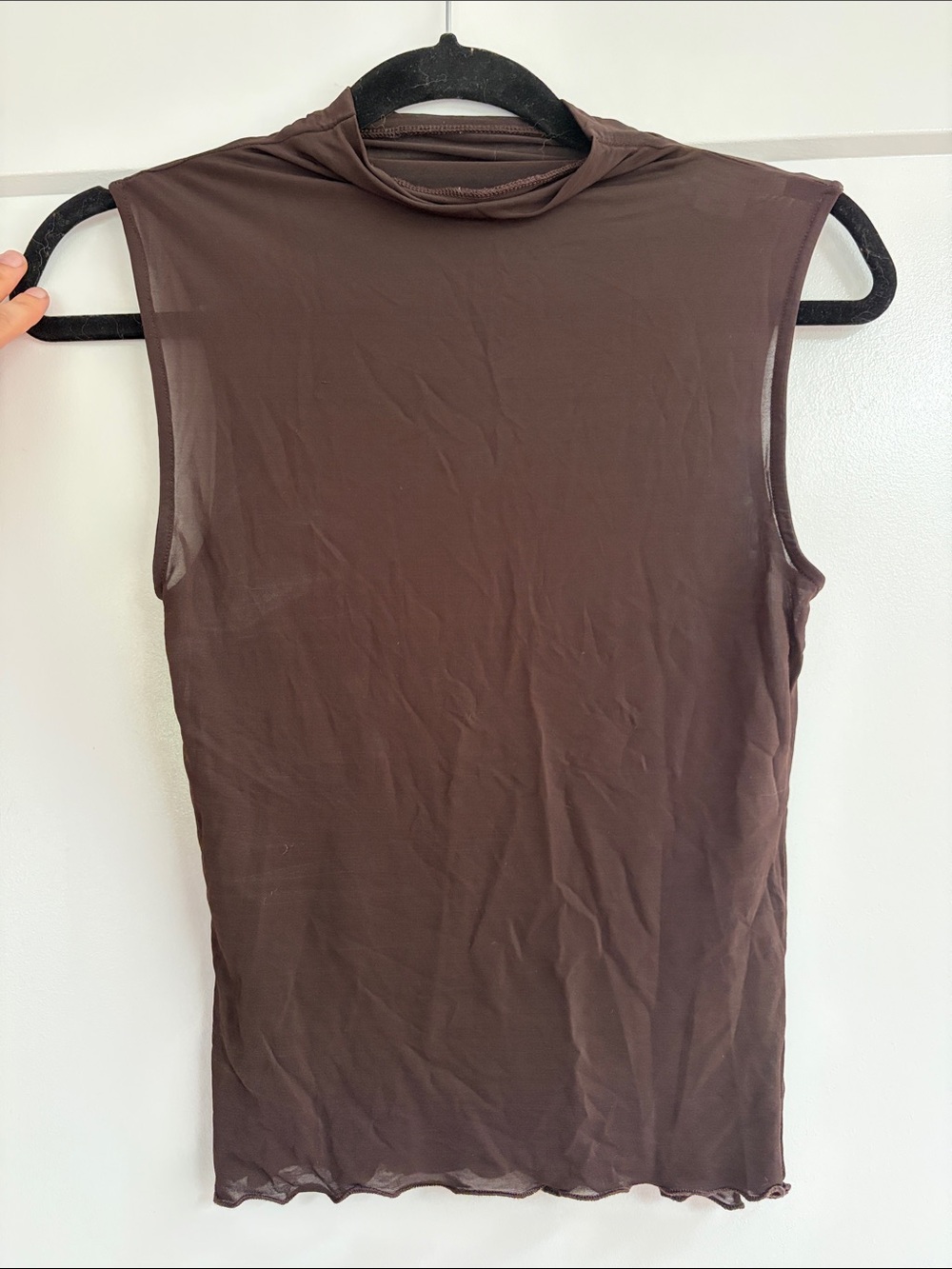 Paloma Wool Brown Sleeveless Mock Neck Camisole